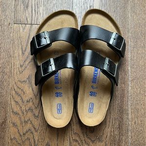 BRAND NEW IN BOX Birkenstock Arizona Amalfi Black Leather Size 40 Regular Fit